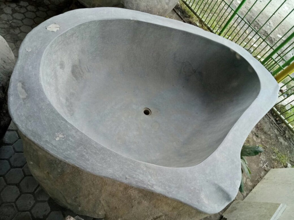 Handcrafted Natural Stone Freestanding Bathtub - Spa Quality