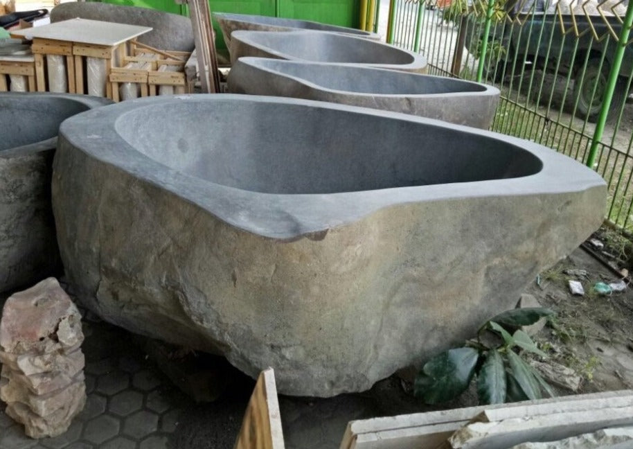 Handcrafted Natural Stone Freestanding Bathtub - Spa Quality