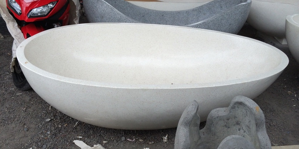 Handcrafted Terrazzo Stone Freestanding Bathtub - Spa Quality (Oval)