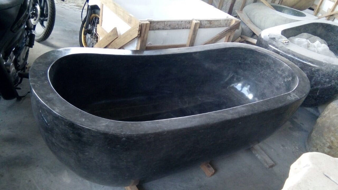 Handcrafted Marble Stone Freestanding Bathtub - Spa Quality (Oval)