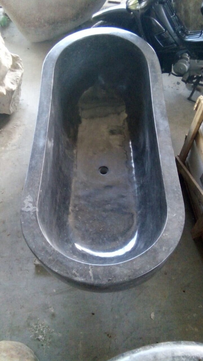 Handcrafted Marble Stone Freestanding Bathtub - Spa Quality (Oval)