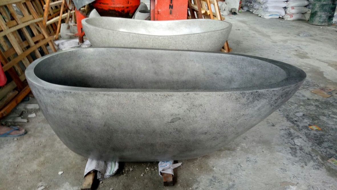 Handcrafted Terrazzo Stone Freestanding Bathtub - Spa Quality (Oval)