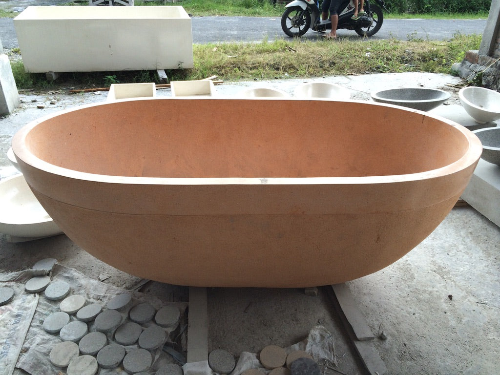 Handcrafted Terrazzo Stone Freestanding Bathtub - Spa Quality (Oval)