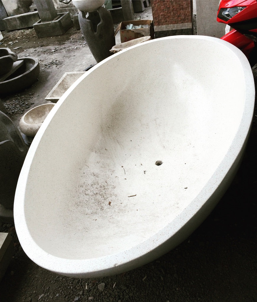 Handcrafted Terrazzo Stone Freestanding Bathtub - Spa Quality (Oval)