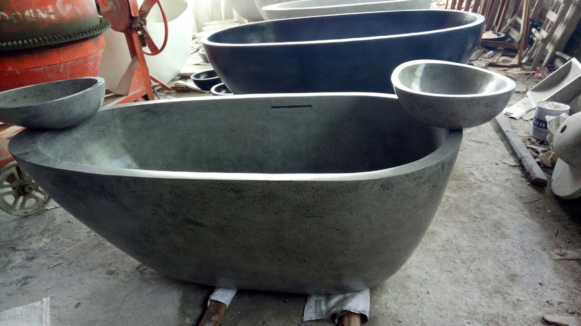 Handcrafted Terrazzo Stone Freestanding Bathtub - Spa Quality (Oval)