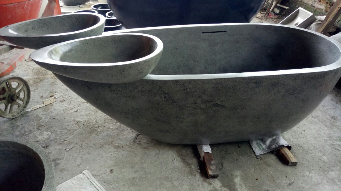 Handcrafted Terrazzo Stone Freestanding Bathtub - Spa Quality (Oval)