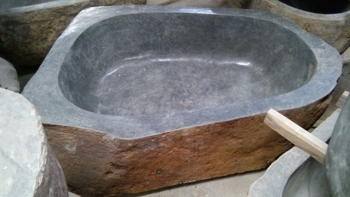Handcrafted Natural Stone Freestanding Bathtub - Spa Quality