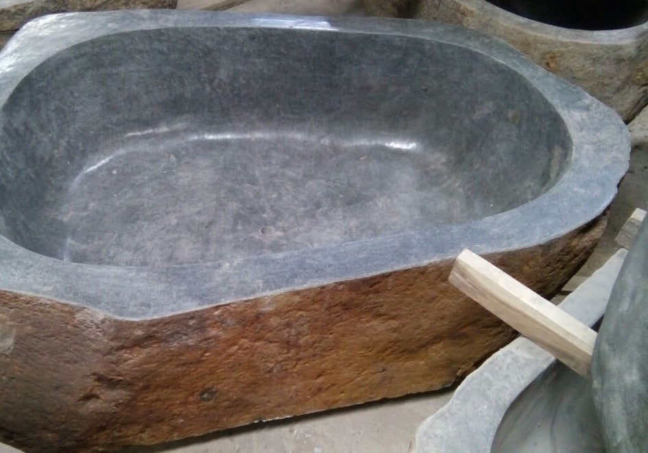 Handcrafted Natural Stone Freestanding Bathtub - Spa Quality