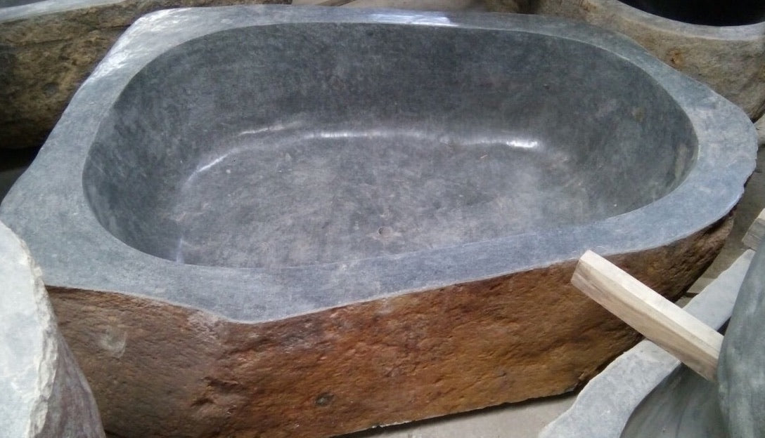 Handcrafted Natural Stone Freestanding Bathtub - Spa Quality