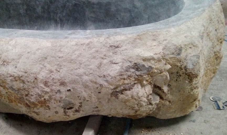 Handcrafted Natural Stone Freestanding Bathtub - Spa Quality