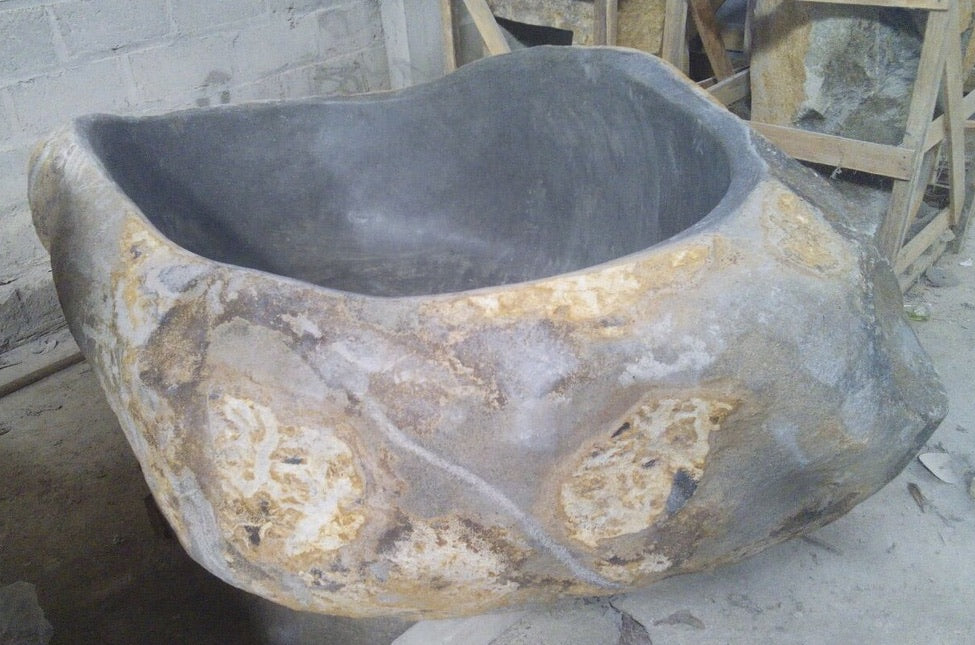 Handcrafted Natural Stone Freestanding Bathtub - Spa Quality
