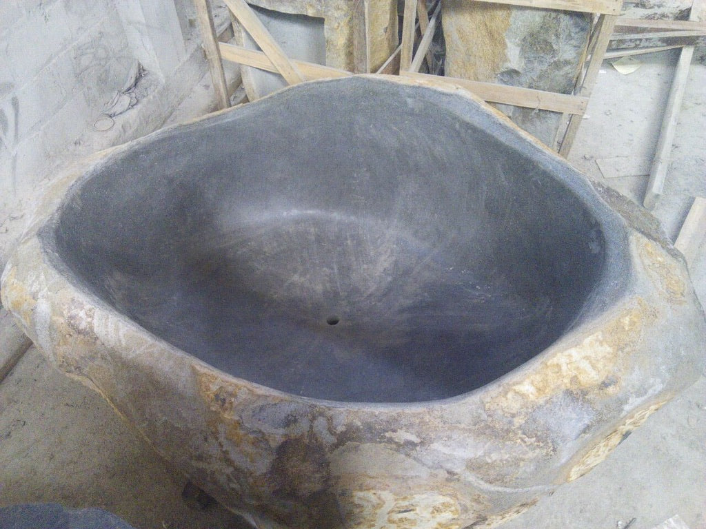 Handcrafted Natural Stone Freestanding Bathtub - Spa Quality