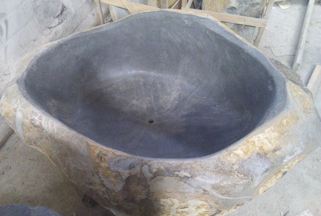 Handcrafted Natural Stone Freestanding Bathtub - Spa Quality
