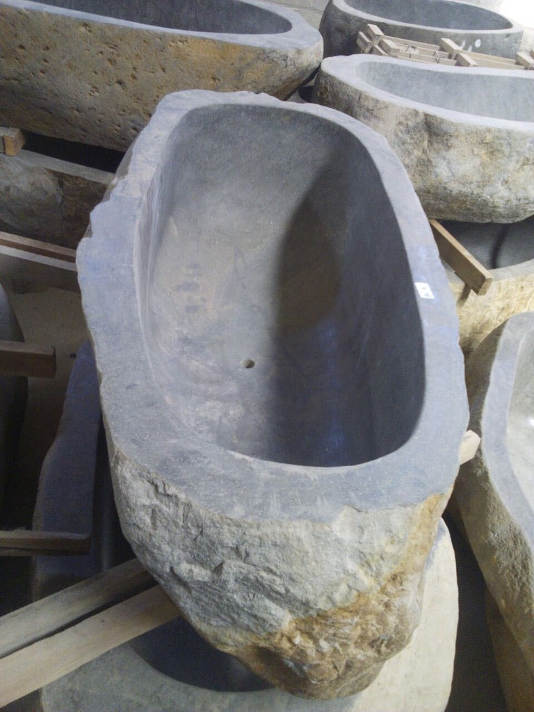 Handcrafted Natural Stone Freestanding Bathtub - Spa Quality