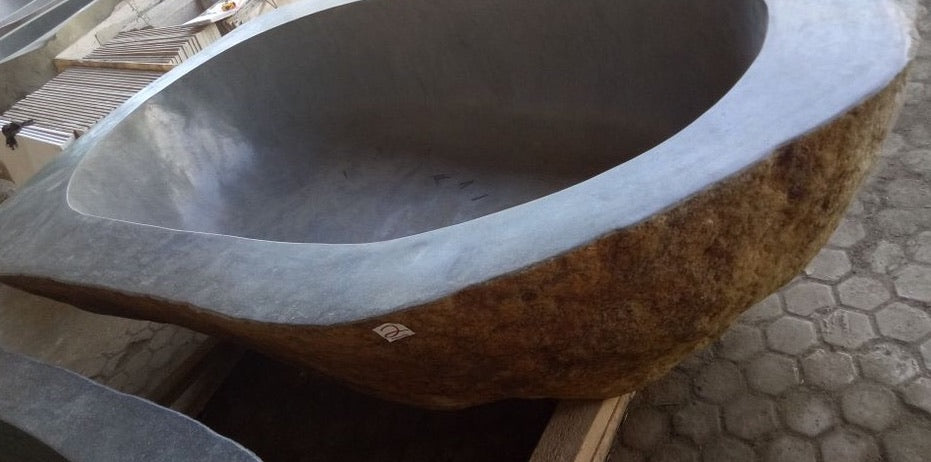 Handcrafted Natural Stone Freestanding Bathtub - Spa Quality