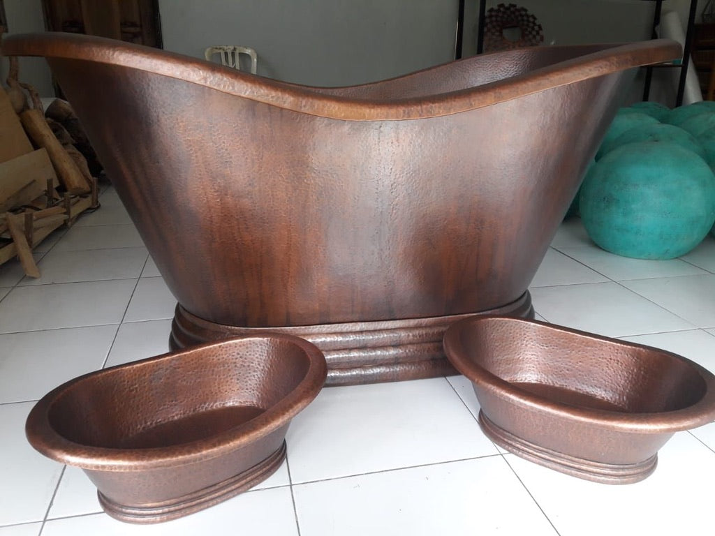 Handcrafted Copper Freestanding Bathtub - Spa Quality