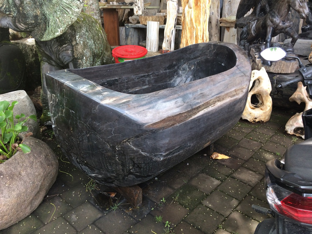 Handcrafted Petrified Wood Freestanding Bathtub - Spa Quality Fossil Wood