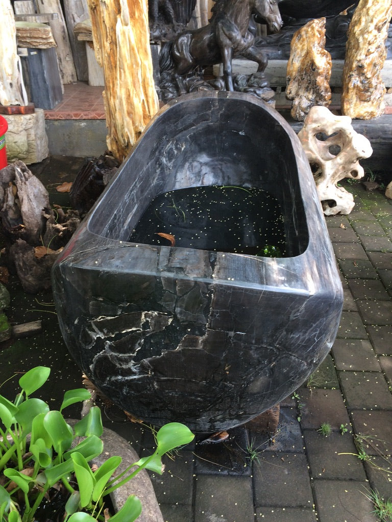 Handcrafted Petrified Wood Freestanding Bathtub - Spa Quality Fossil Wood
