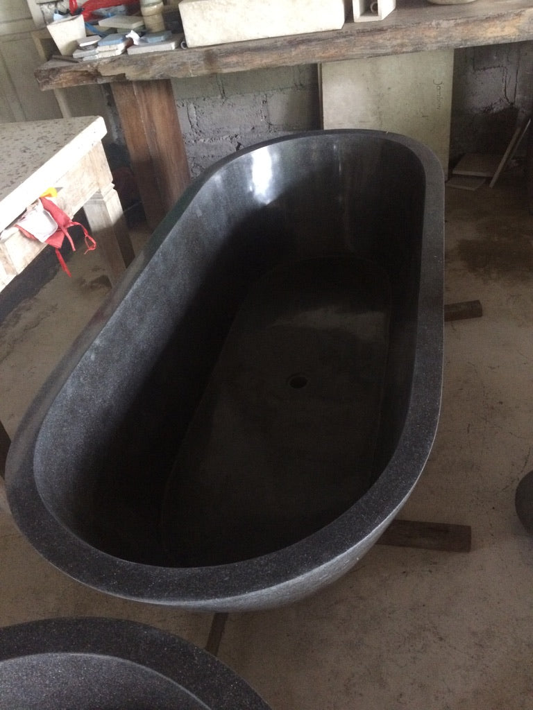 Handcrafted Terrazzo Stone Freestanding Bathtub - Spa Quality (Oval)