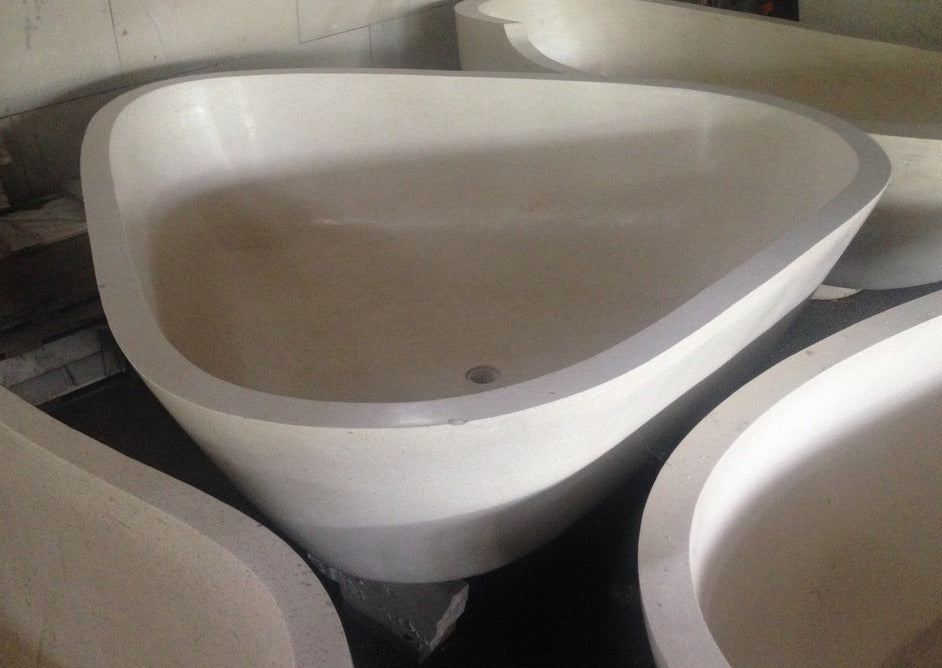 Handcrafted Terrazzo Stone Freestanding Bathtub - Spa Quality (Oval)