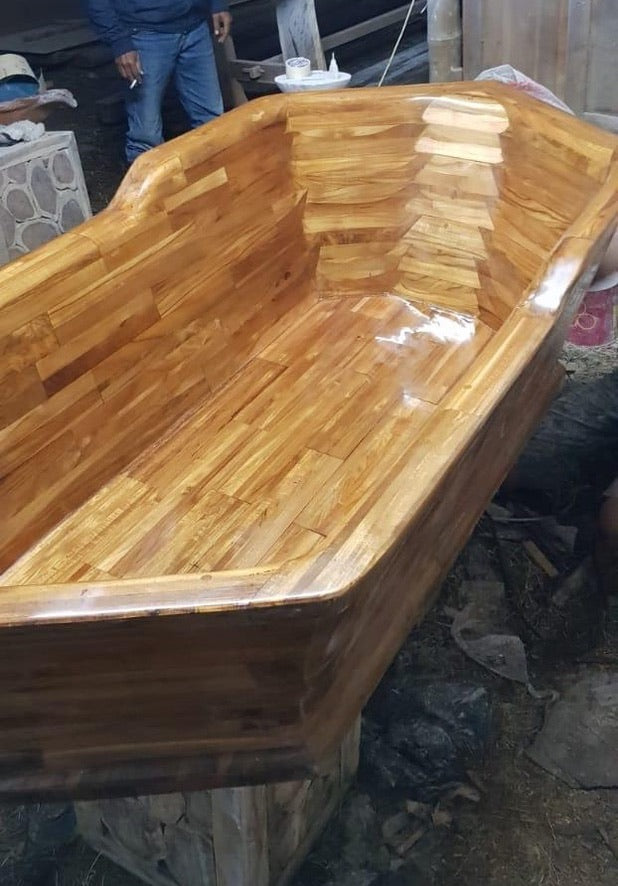 Handcrafted Teak Wood Freestanding Bathtub - Spa Quality