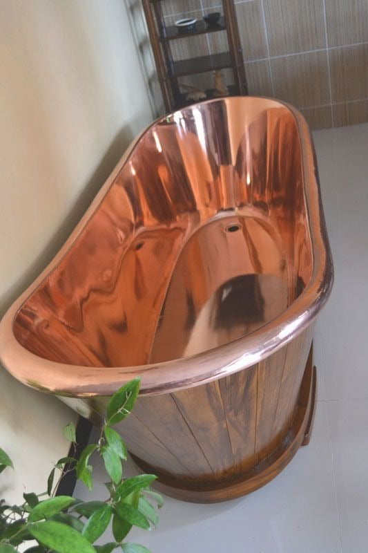 Handcrafted Copper Freestanding Bathtub - Spa Quality