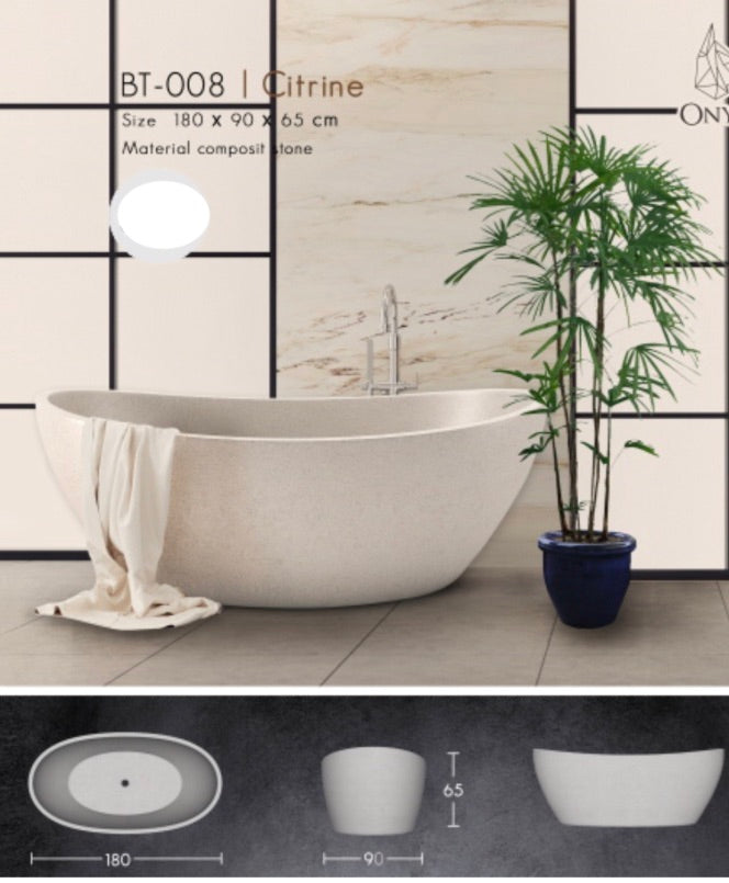 Handcrafted Terrazzo Stone and Resin Freestanding Bathtub - Spa Quality