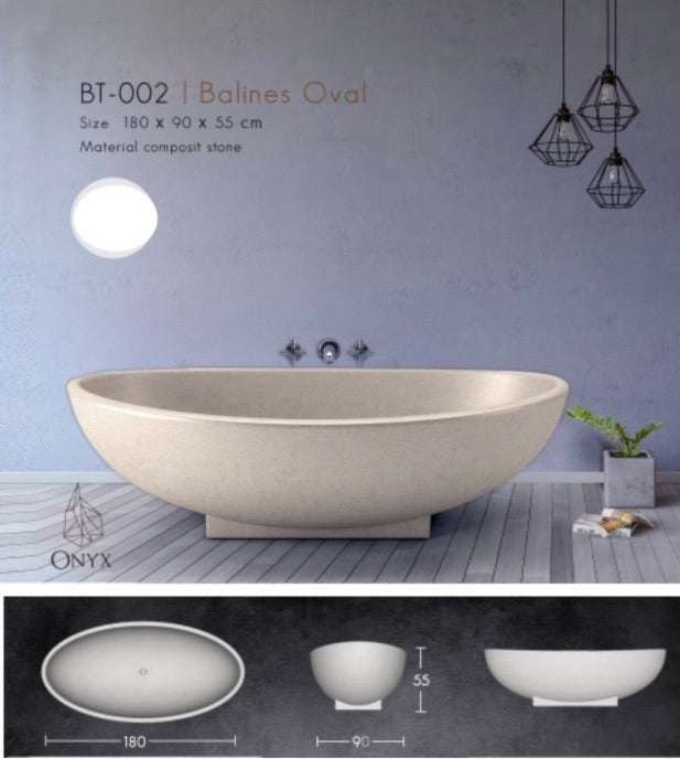 Handcrafted Terrazzo Stone and Cement Freestanding Bathtub - Spa Quality
