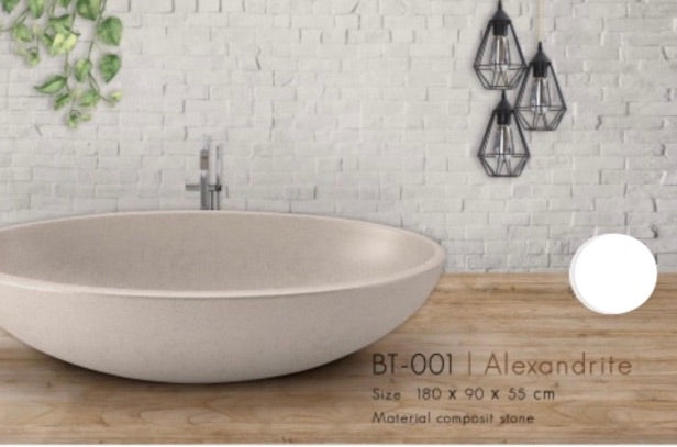 Handcrafted Terrazzo Stone and Cement Freestanding Bathtub - Spa Quality