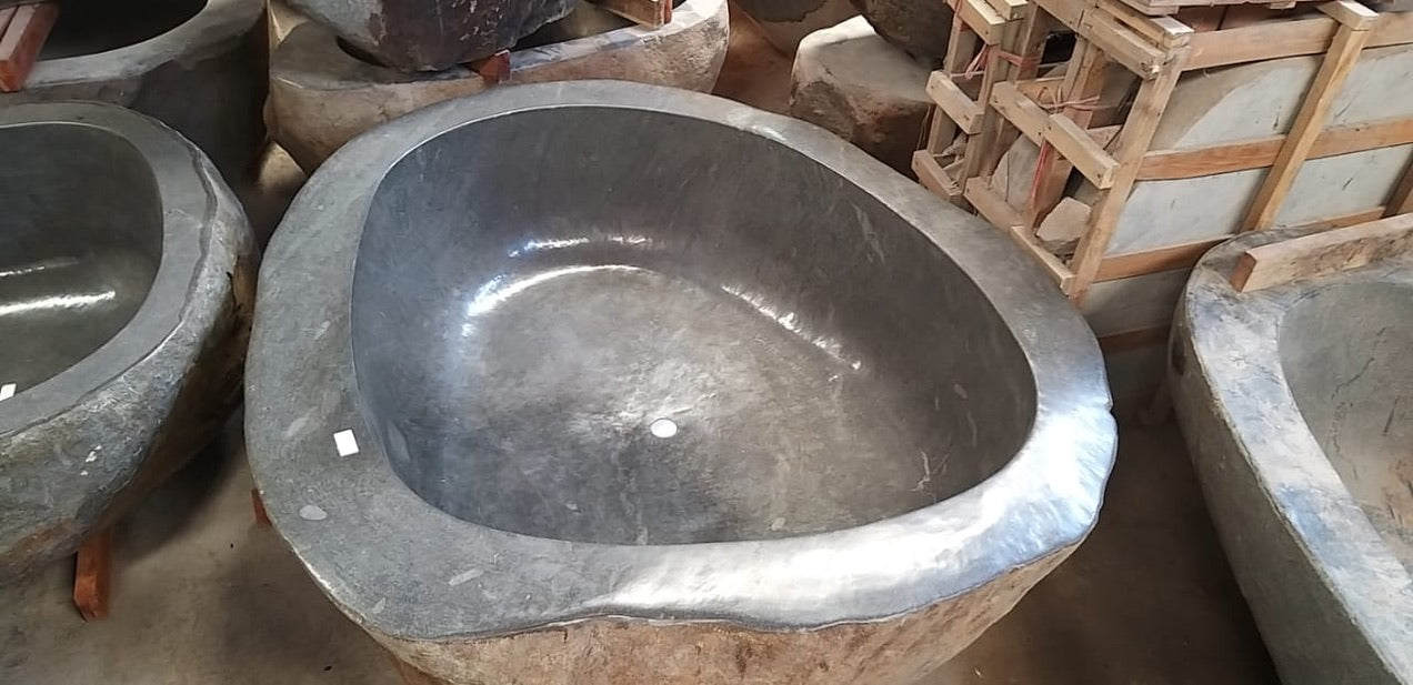 Handcrafted Natural Stone Freestanding Bathtub - Spa Quality