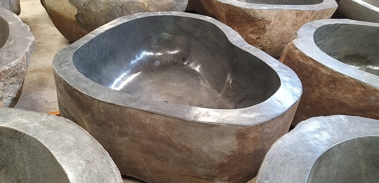 Handcrafted Natural Stone Freestanding Bathtub - Spa Quality