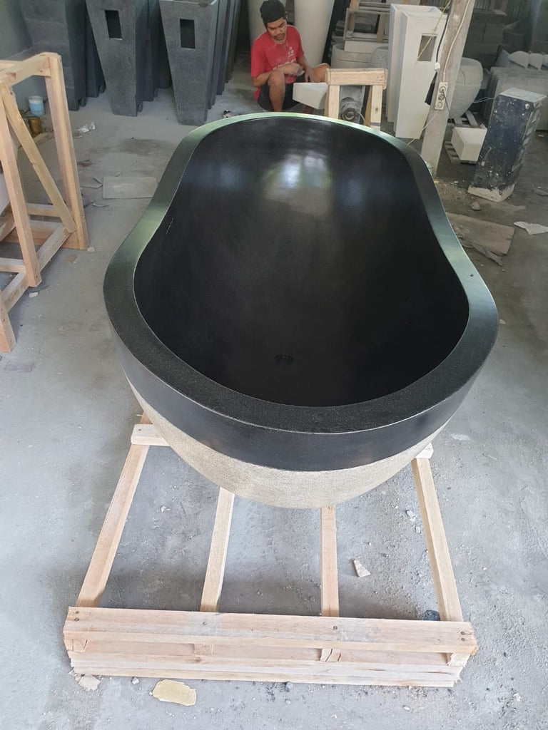 Handcrafted Terrazzo Stone Freestanding Bathtub - Spa Quality (Oval)