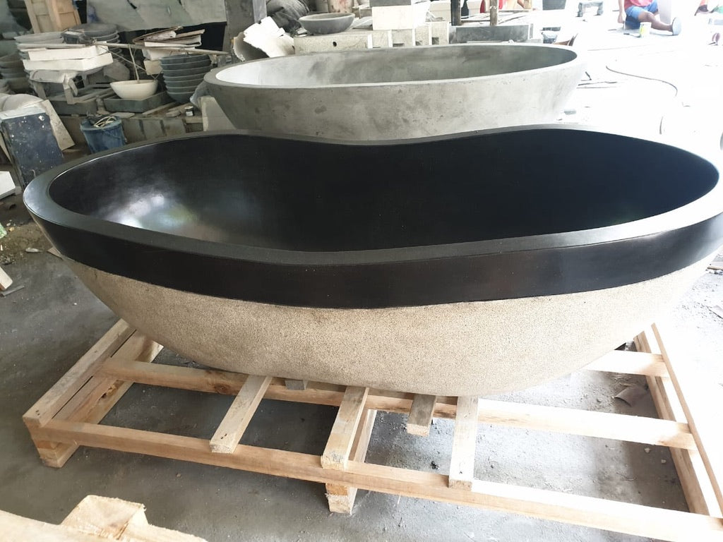 Handcrafted Terrazzo Stone Freestanding Bathtub - Spa Quality (Oval)