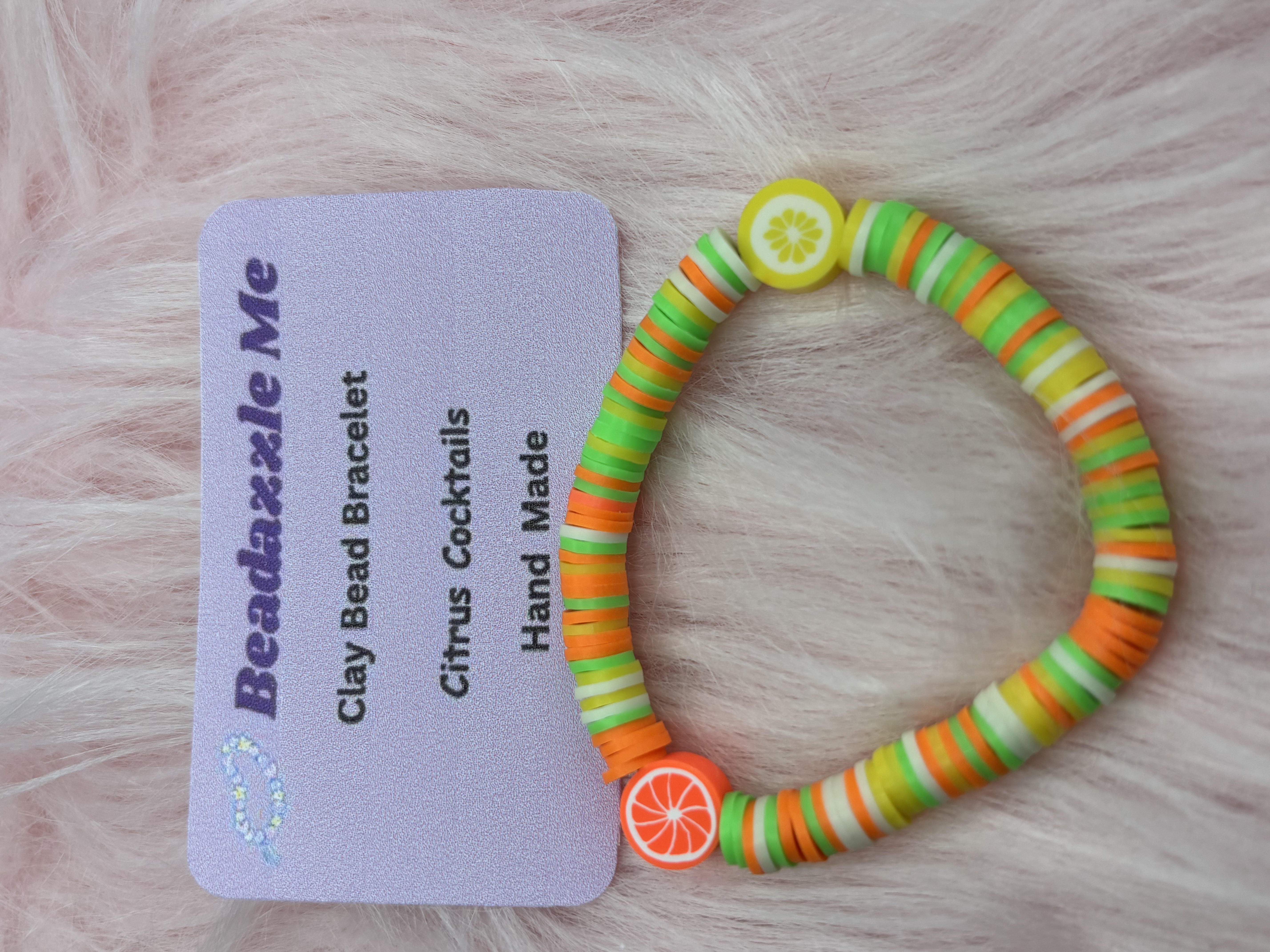 Clay Bead Bracelet - Citrus Cocktail