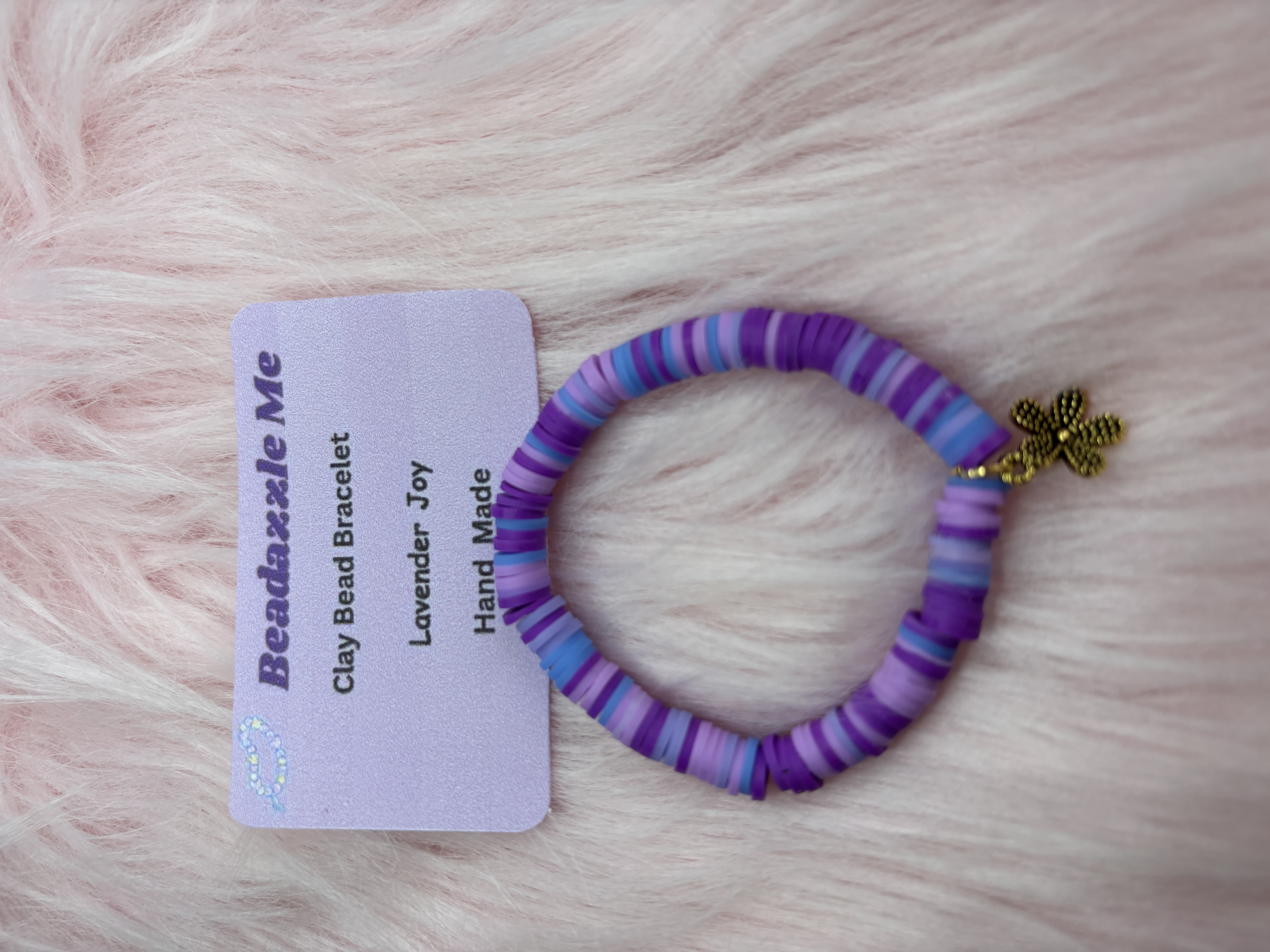 Clay Bead Bracelet - Lavender Joy