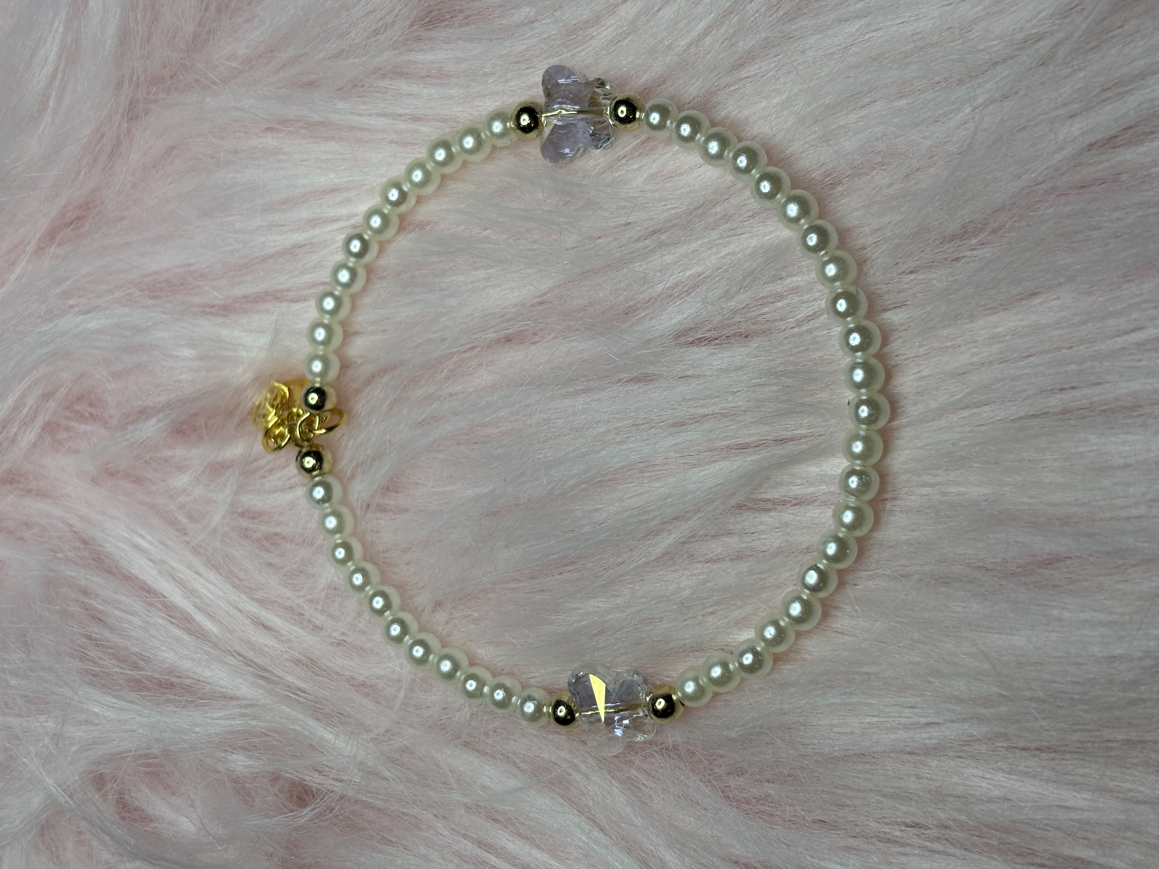 Memory wired bracelet with butterfly charms