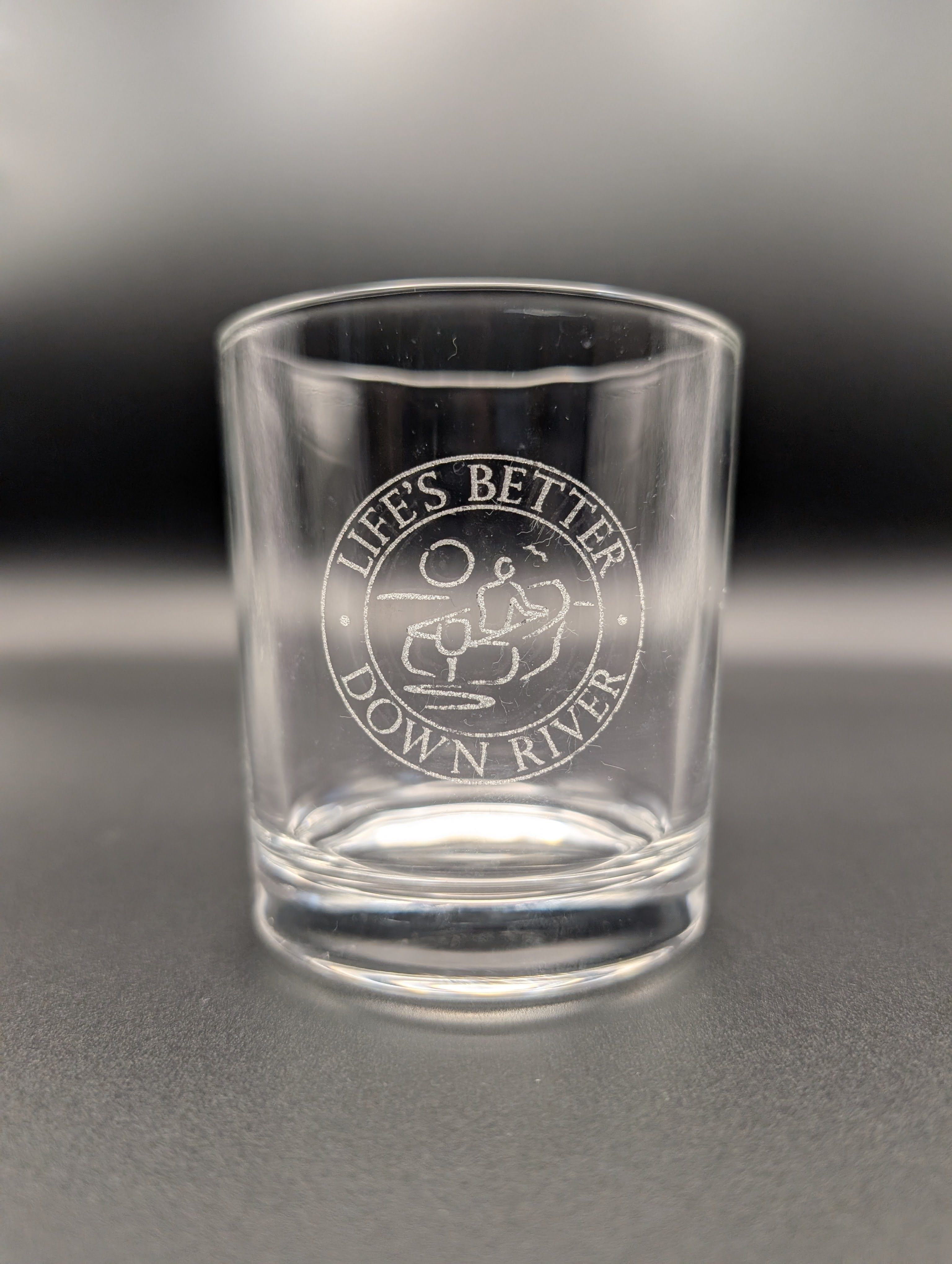 "Life's Better Down River" Rocks Glass