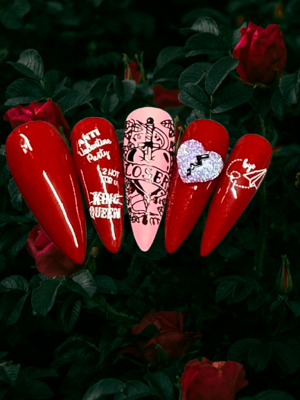 The Scorn Valentine - Anti Valentines - Set of 10 Nails