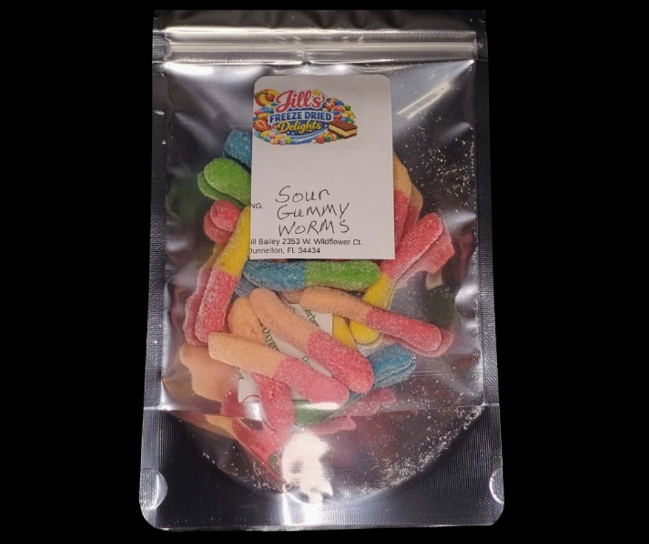 Jill's Freeze Dried Delight- Sour Gummy Worms