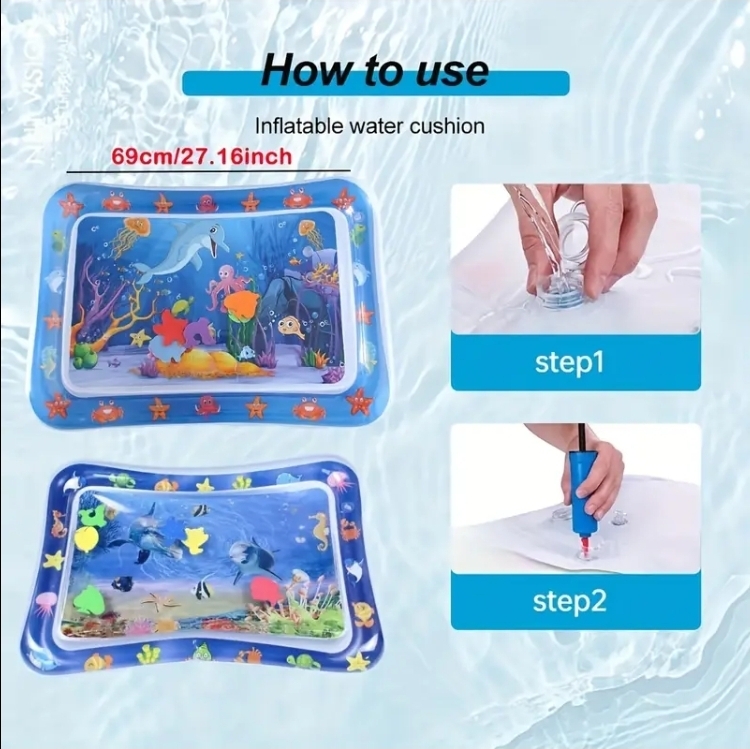 Tummy Time Water Mat for Babies (Random Design)