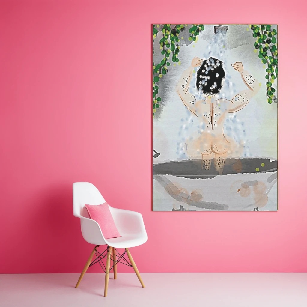 Shower Canvas Print 17"x11"
