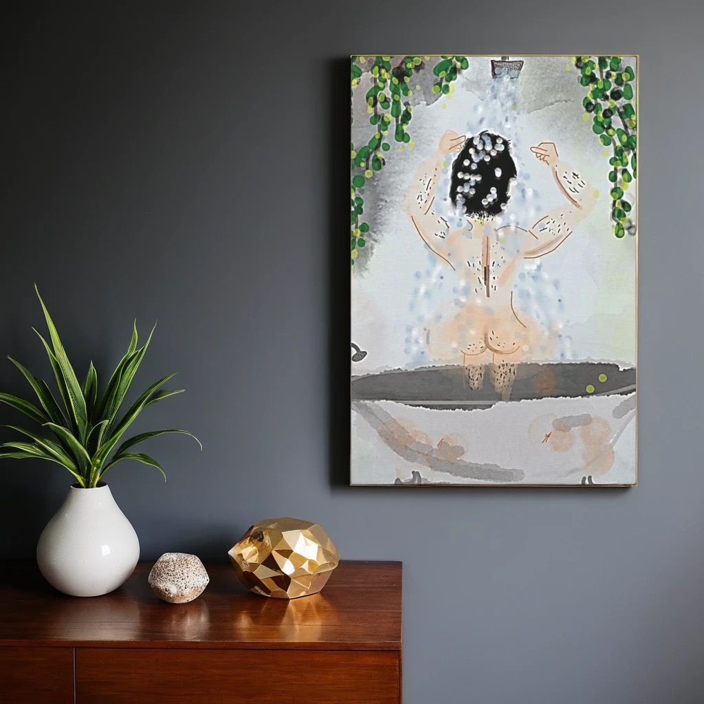 Shower Canvas Print 17"x11"