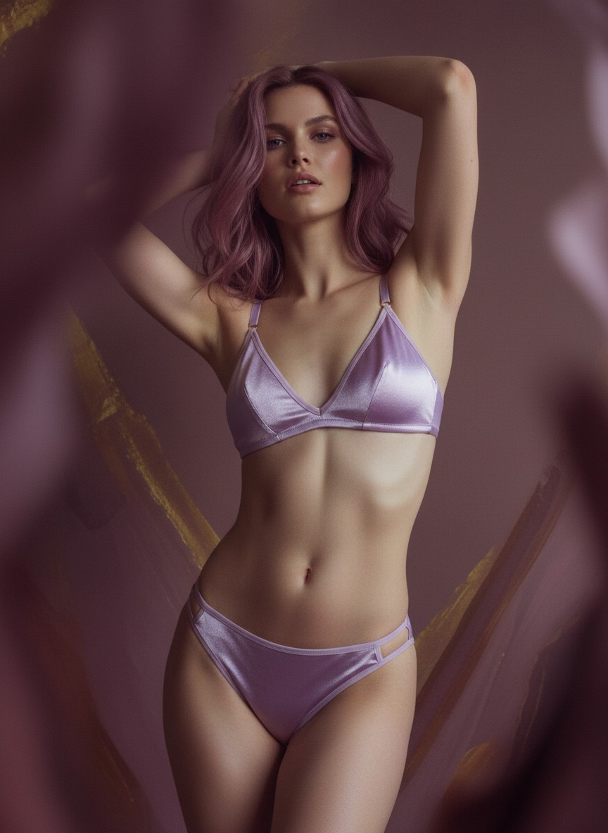 Mauve Fendi Silk Brassiere