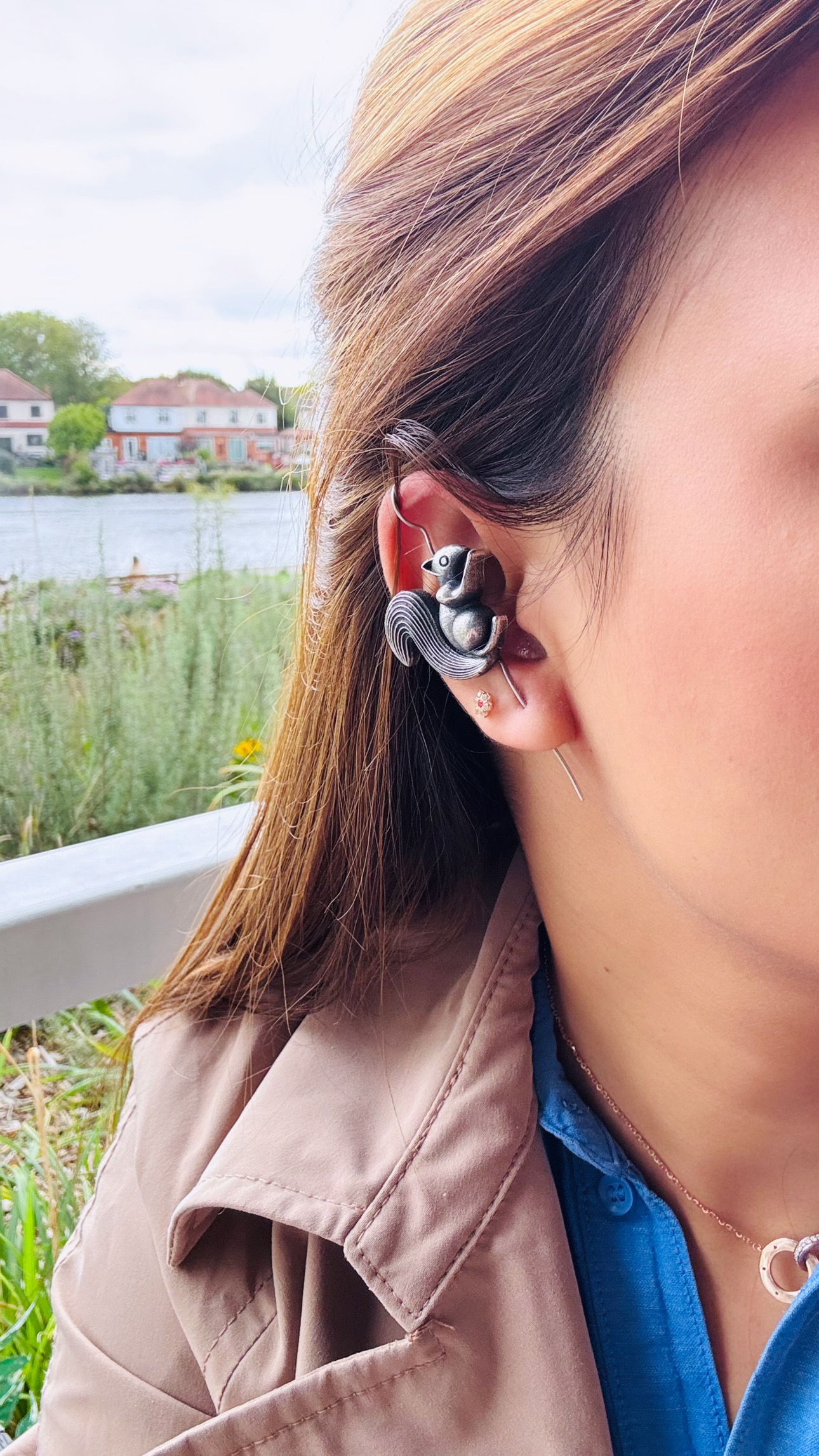 Squirrel Ear Pin Earrings