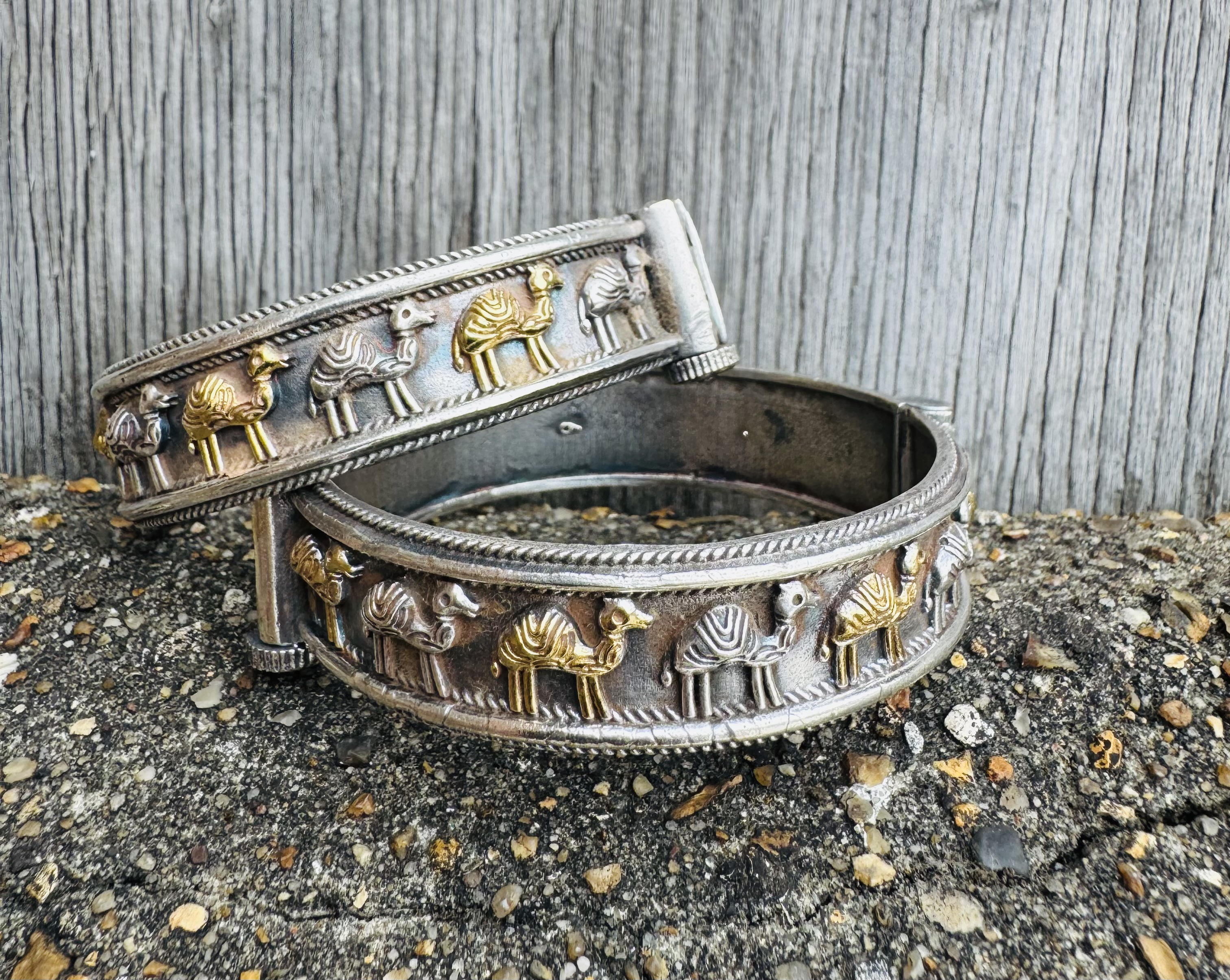 Desert Caravan Camel Oxidised Bangles (Set of 2)
