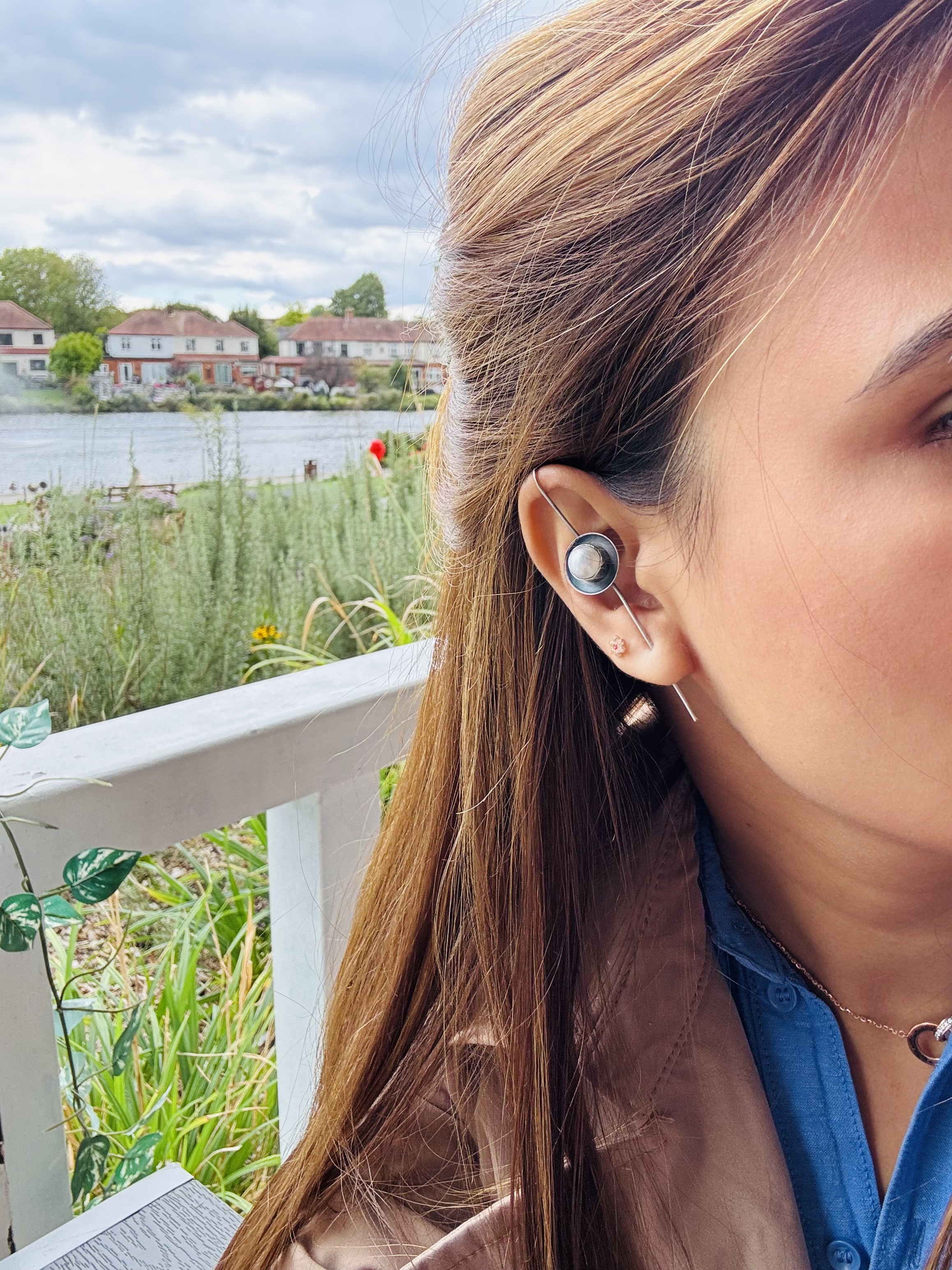 Pearl Ear pin earring