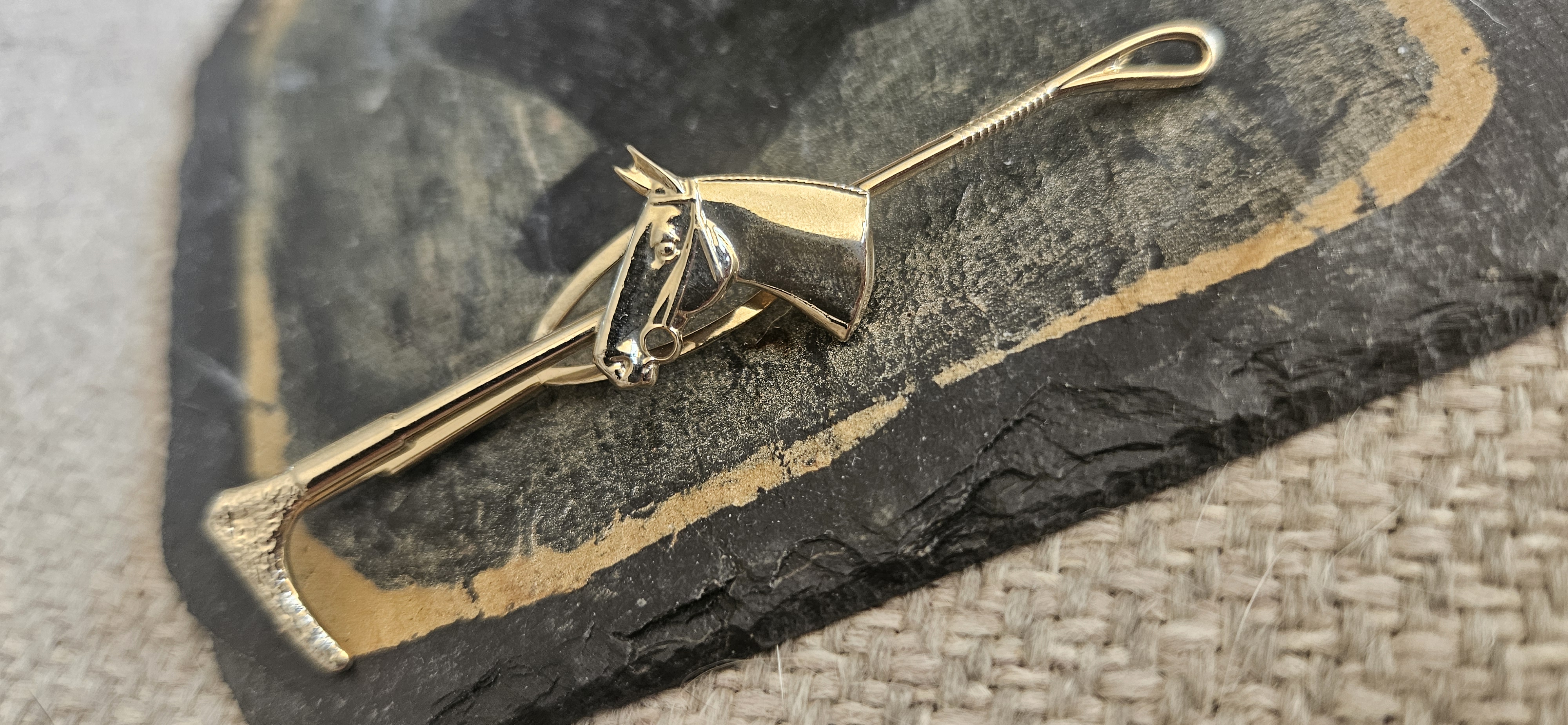 Vintage Horse and crop tie clip