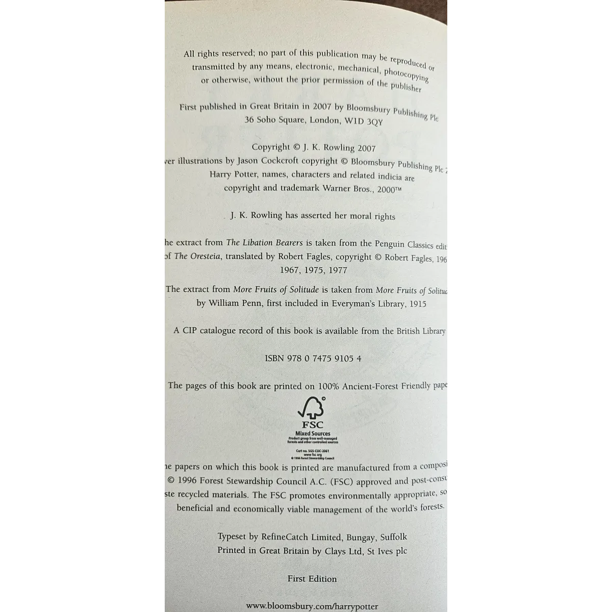 Harry Potter 1st edition book set