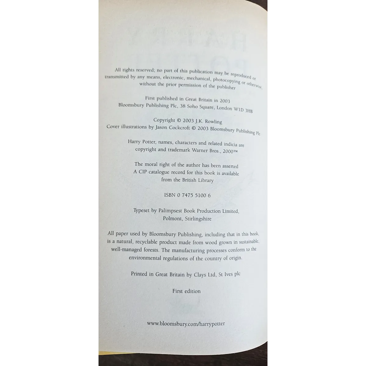 Harry Potter 1st edition book set