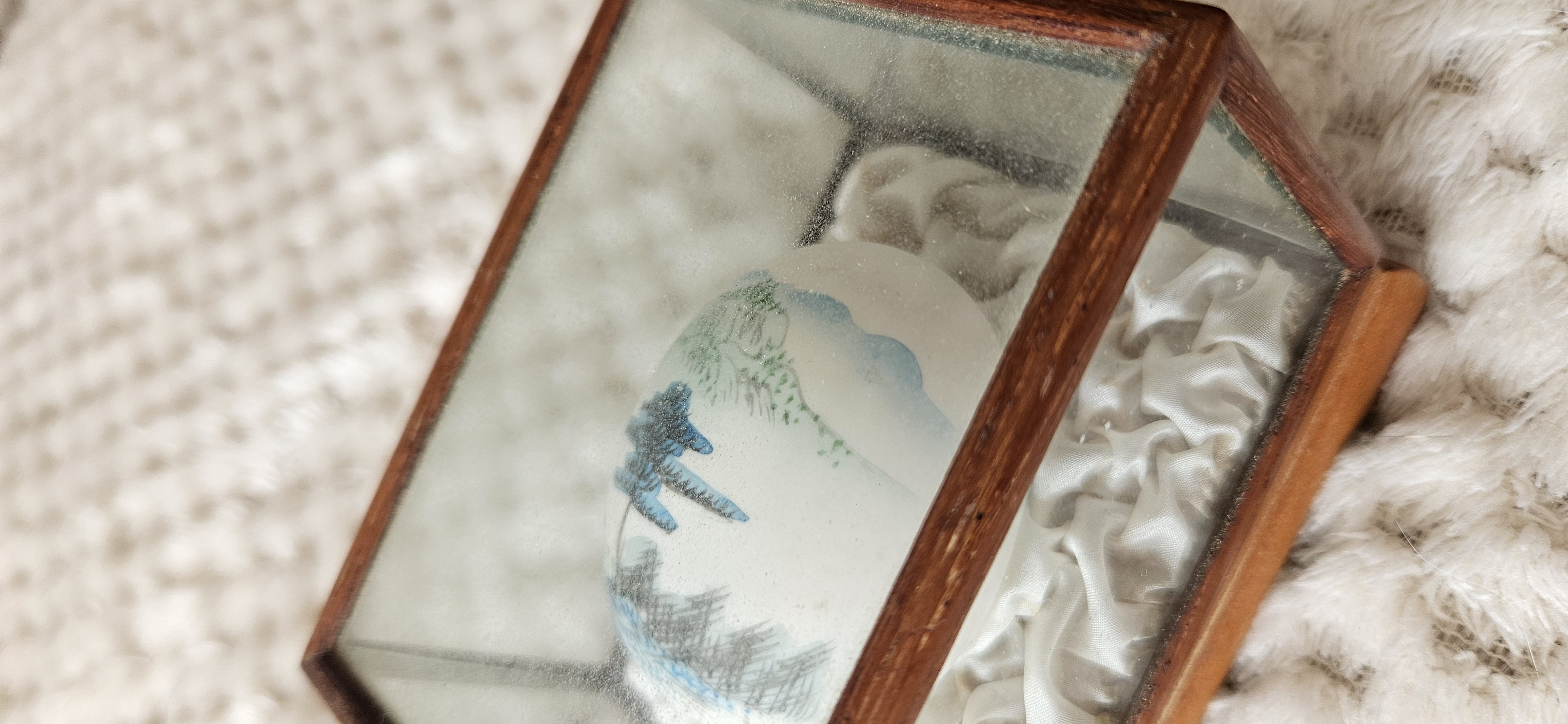 Japanese painted egg in case